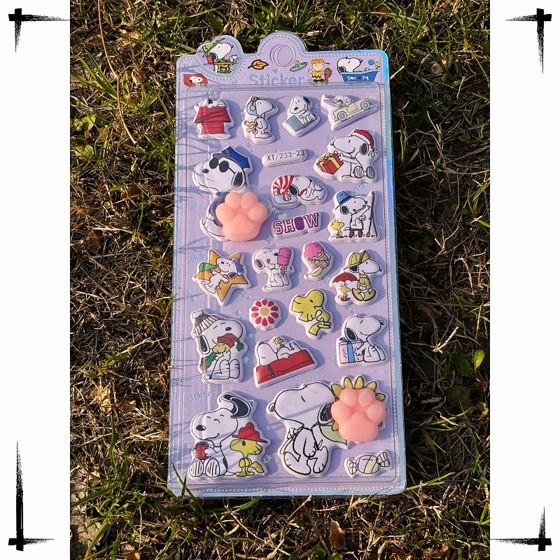 Adorable Cartoon Snoopy Stickers Glow-in-the-Dark Soft Cat Paw Squishy Cute Stress Relief Toy Unique Gift For Friends And Family view 2