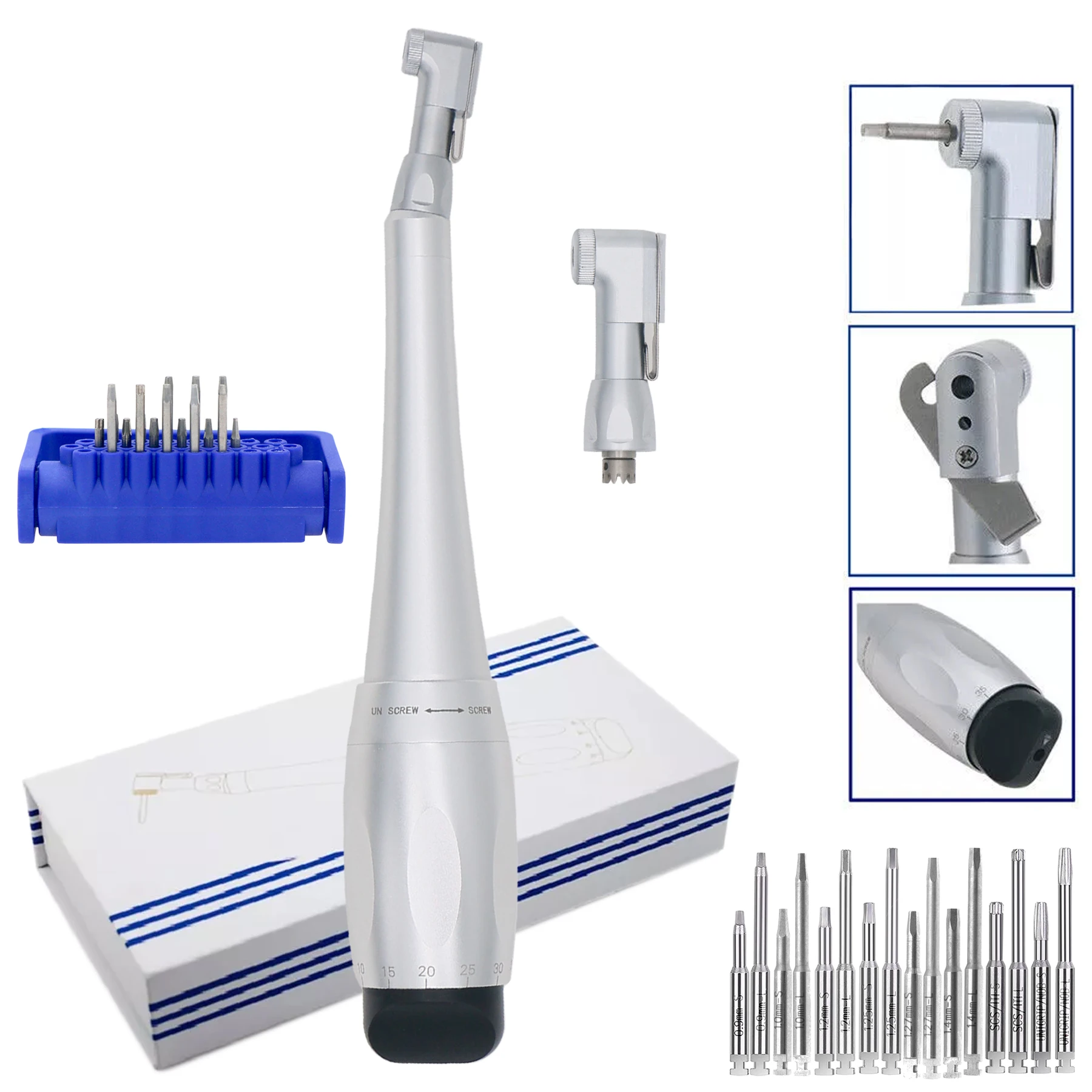 

Dental Implant Torque Wrench Handpiece Manual Torque Wrench Driver Equipped with 16 Screw Universal