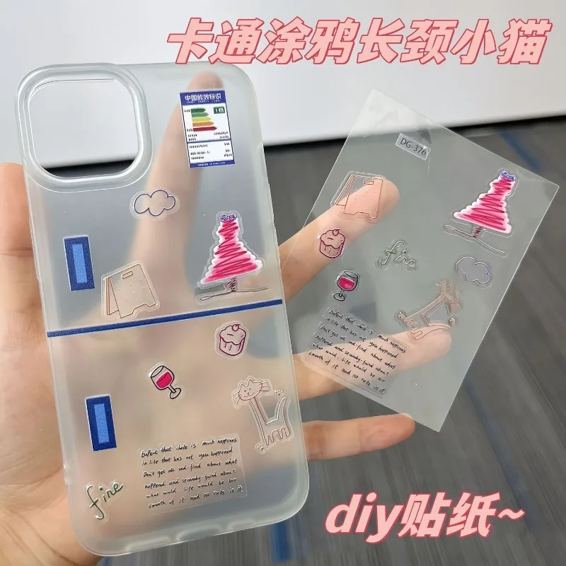 New INS Style Cartoon Graffiti Giraffe Cat Stickers 3D Stickers for DIY Scrapbook Kpop Card Decor