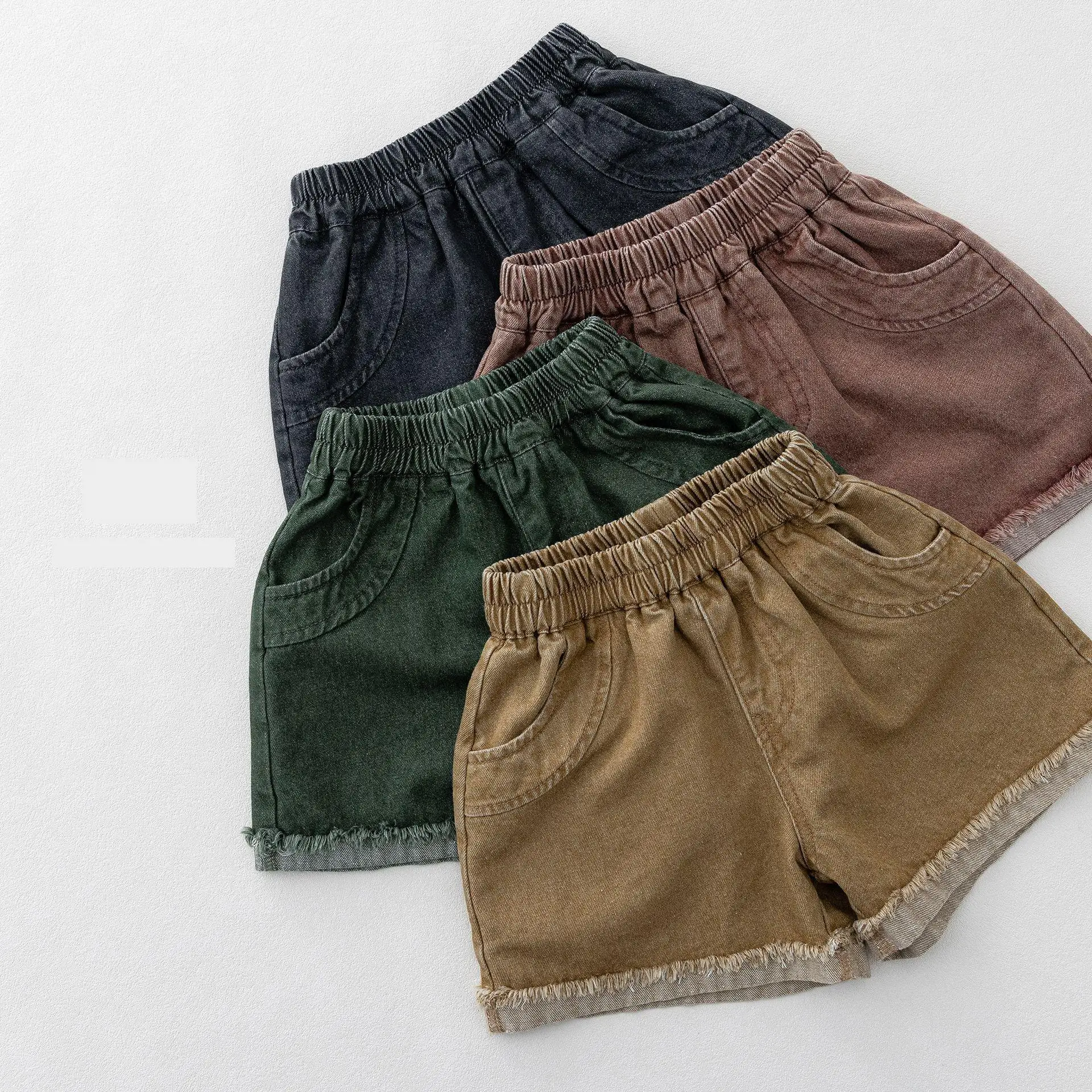 

2026 Summer New Children Denim Shorts Fashion Girls Vintage Five Point Pants Boys Casual Shorts Solid Kids Toddler Clothes