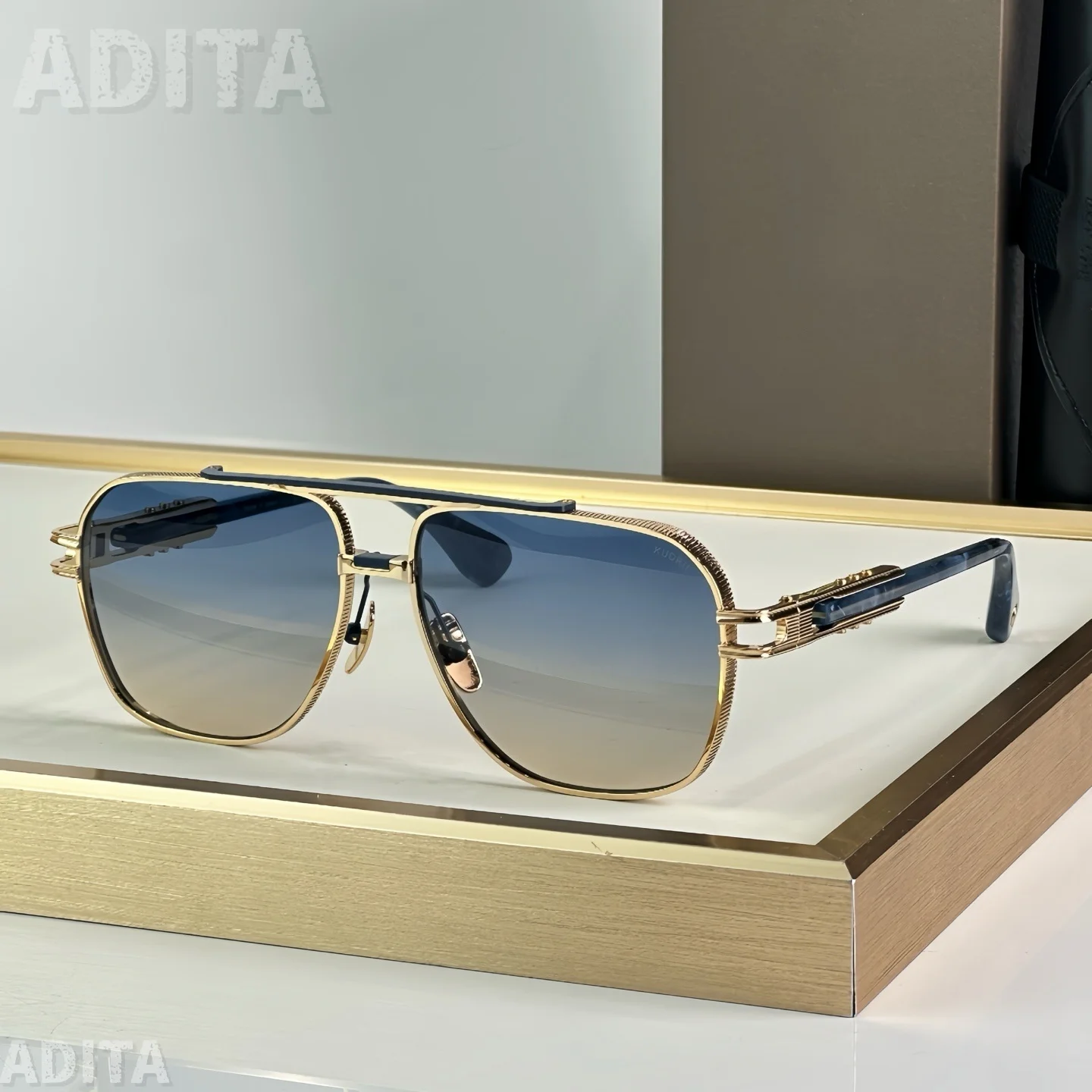 

ADITA KUDRU DTS436 Top Quality Sunglasses for Men Classic Retro Women Luxury Brand Designer Fashion sun glasses UV400 With box