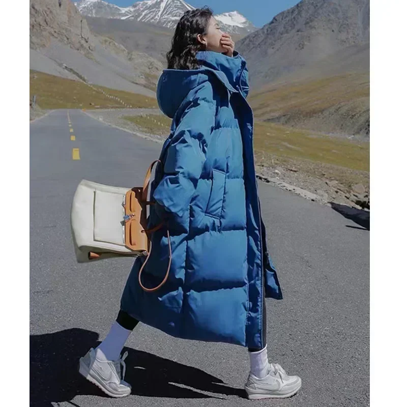 Veste en coton et duvet pour femmes, veste longue en coton sur le genou, nouvelle collection hiver 2024