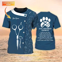 PLstar Cosmos Groomer letni męska koszulka spersonalizowany Groomer dla psów z nadrukiem 3D T-Shirt Unisex na co dzień koszulki w stylu Harajuku DIY