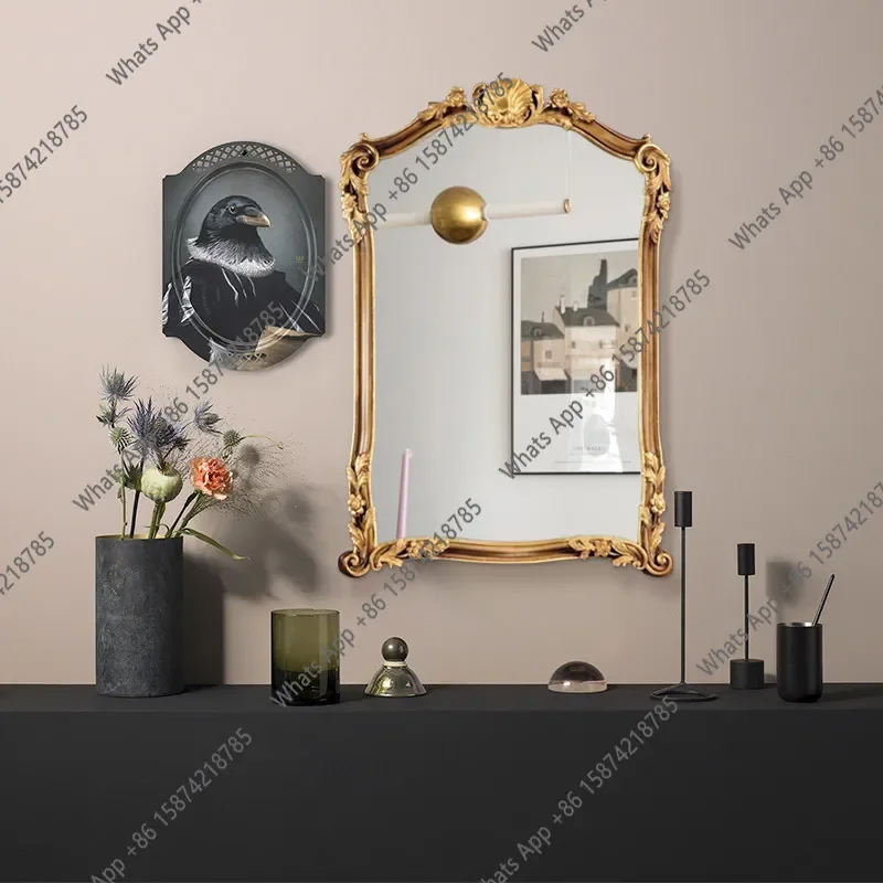 Xx Neoklassischer Geschnitzter Spiegel, Vintage-Eingangsspiegel, Schlafzimmer-Ankleidespiegel, Quadratischer Wandspiegel, Esszimmer-Dekorationsspiegel