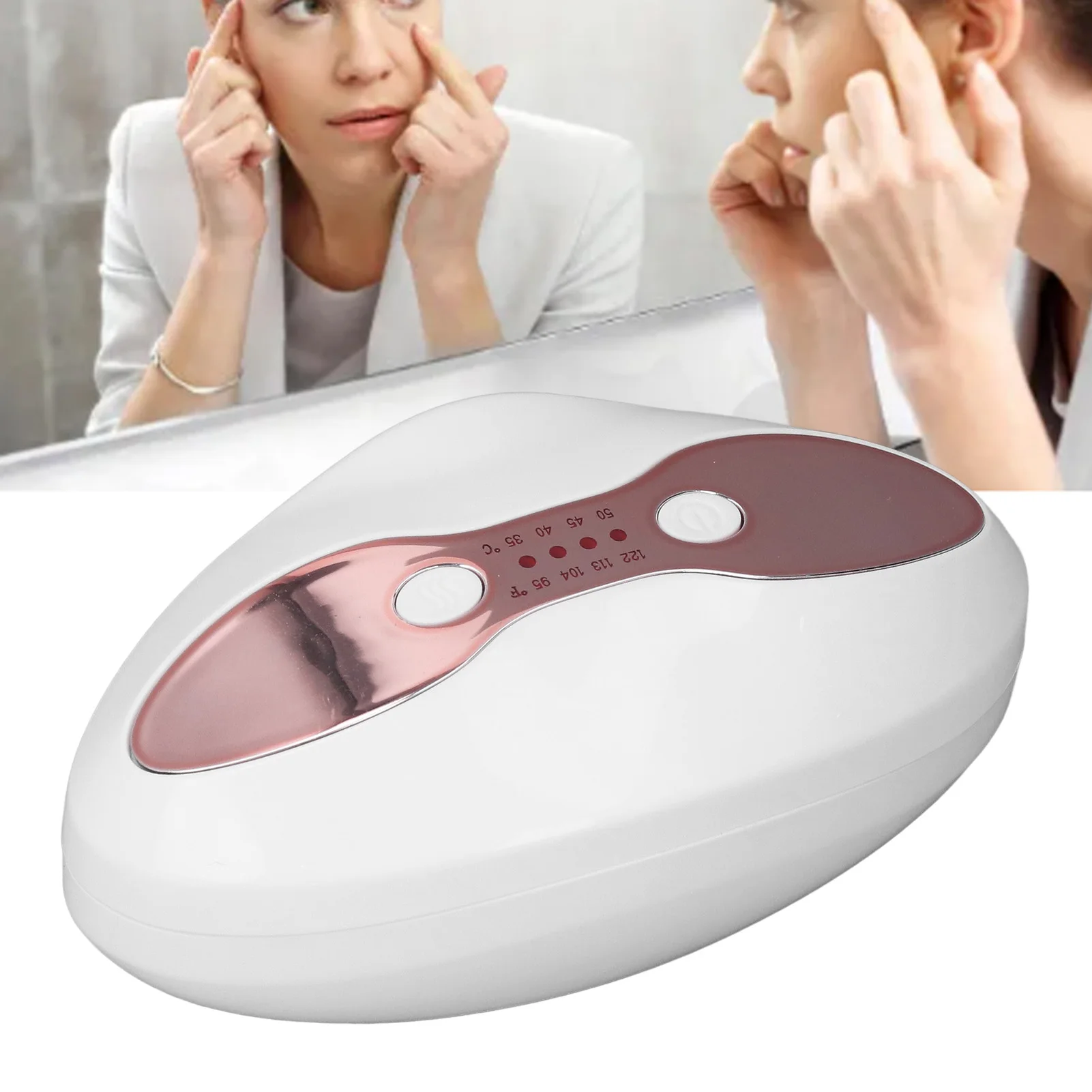 2 in 1 Red LED Light Lip Eye Care Tool Device 4 Heating Modes Wrinkle Removal Anti Aging Lip Plumping Device with Heating