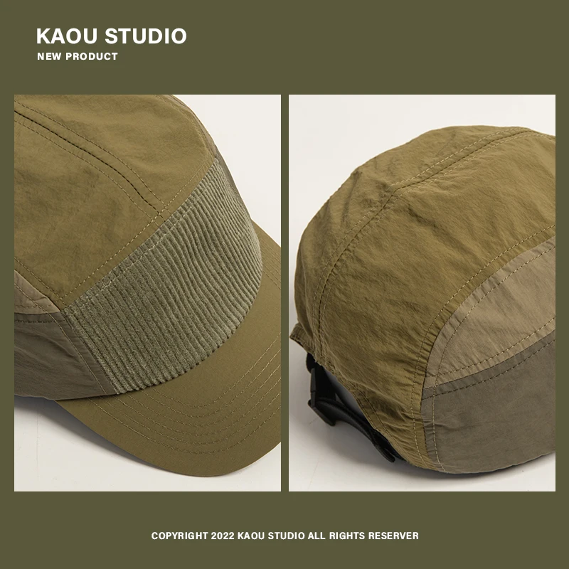 Japanese Retro Corduroy Spliced Camping Hats for Men and Women Spring and Summer Leisure Outdoor Quick-drying Baseball Caps