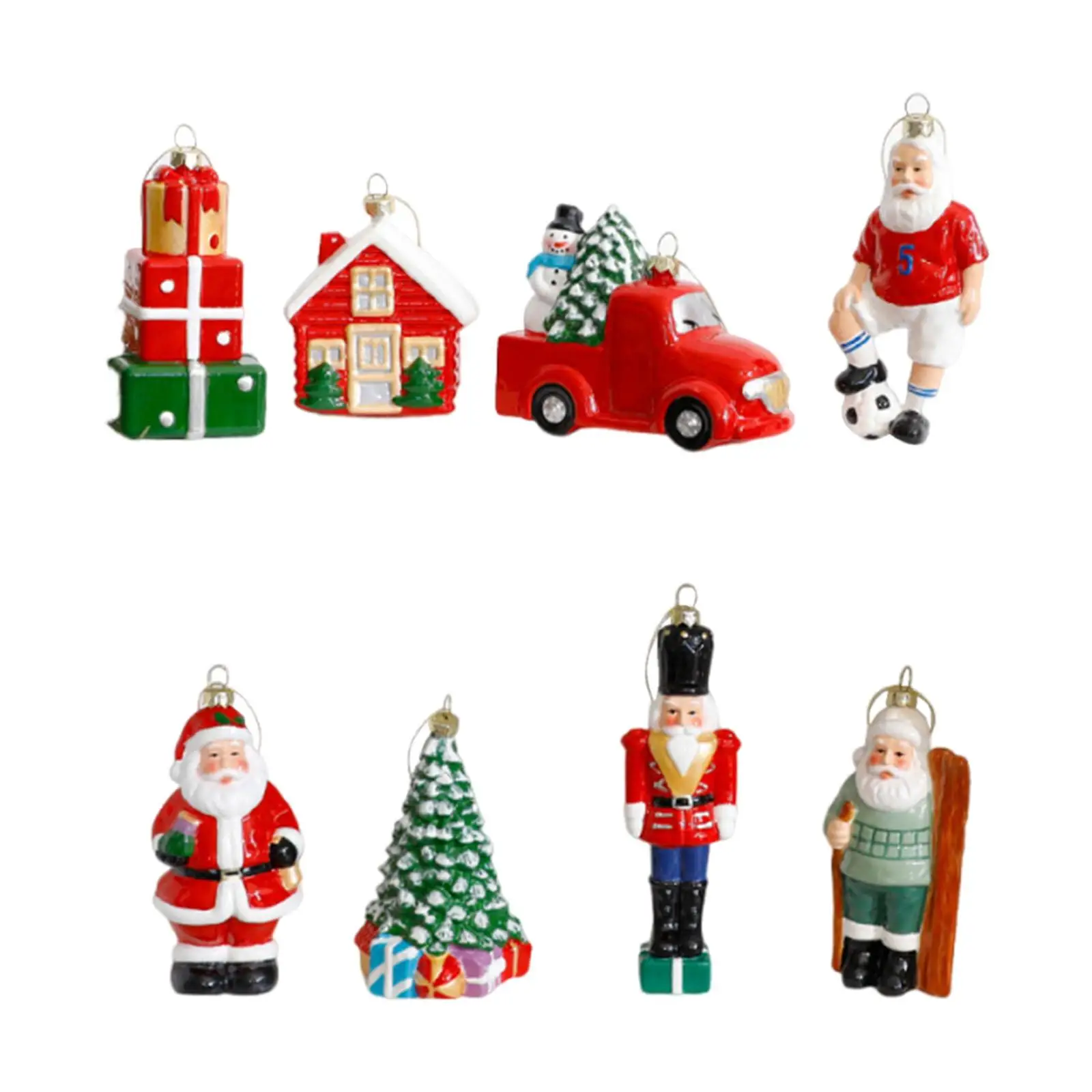 8x Xmas Small Pendants Xmas Decorative Baubles for Celebration Decor Holiday image 2
