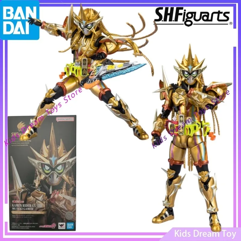 Bandai em Estoque Original S.H.Figuarts KAMEN RIDER EX-AID MUTEKI GAMER HEISEI GENERATIONS EDITION Bonecos de Ação de Anime Brinquedos Modelo