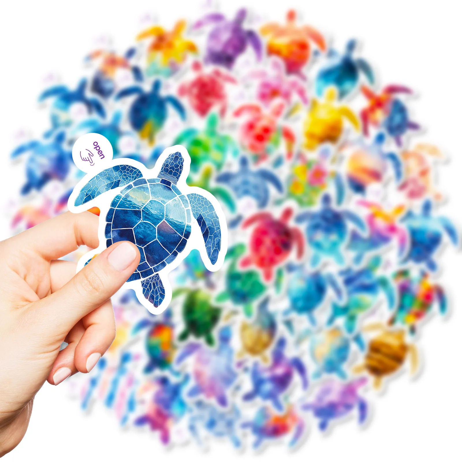 10/50 قطعة جديد السلاحف البحرية اللون الكتابة على الجدران ملصقات الإبداعية الحيوان الكرتون مائي DIY بها بنفسك الأمتعة الهاتف الغيتار سجل القصاصات ألعاب أطفال #3