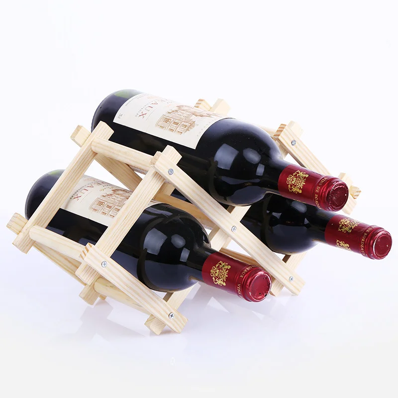 Creative folding wine wooden frame European wooden wine display stand solid wood wine rack WF4201513