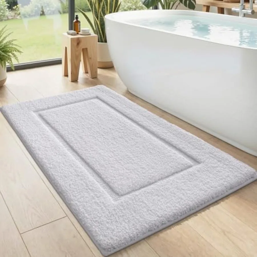 

Bathroom Rugs 43x24 Washable Non Slip Bath Mats for Shower Floor Absorbent Quick Dry Bathmat with Rubber Backing Ultra Soft Plu