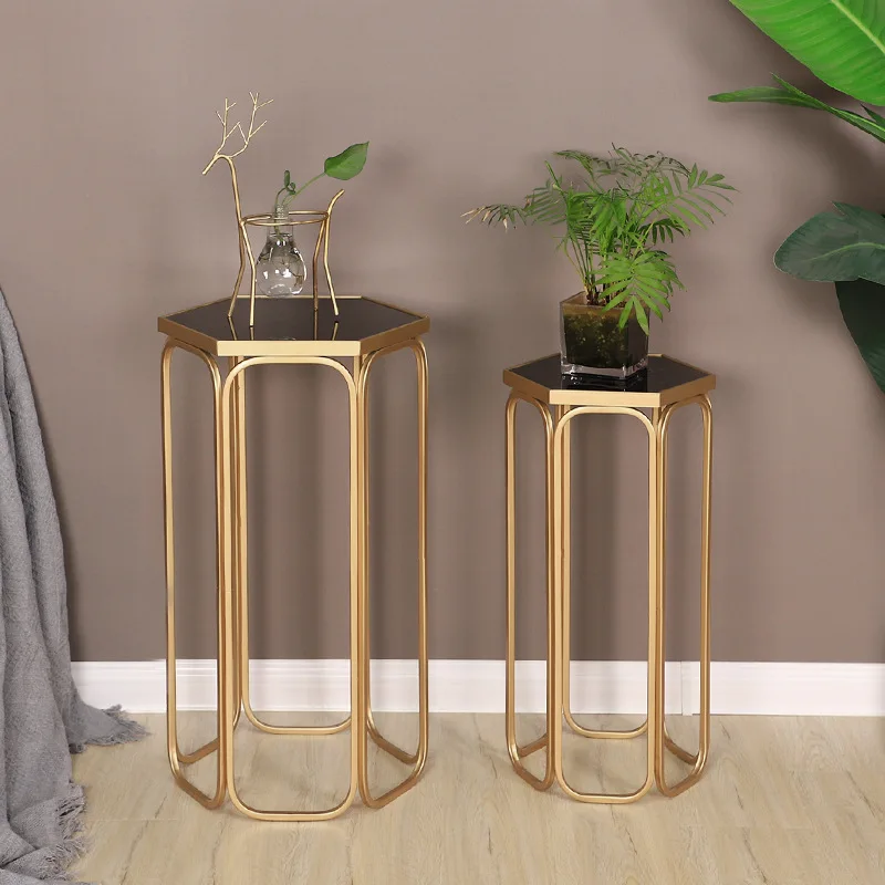 

Nordic wrought iron floor flower stand living room bedroom light luxury ornament stand Internet celebrity modern simple indoor