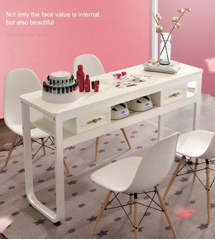 Table et chaise de manucure vertes personnalisées pour salon de beauté, double station, dessus en marbre, collecteur de poussière, table à ongles