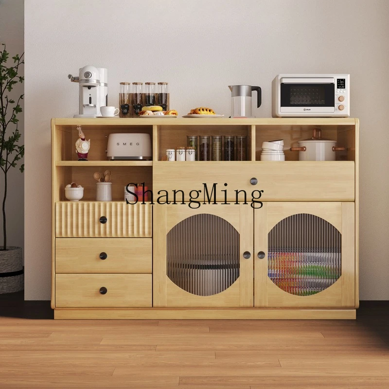 

ZYY modern simple pure solid wood household integrated wall high cabinet multi-functional cabinet tea cabinet
