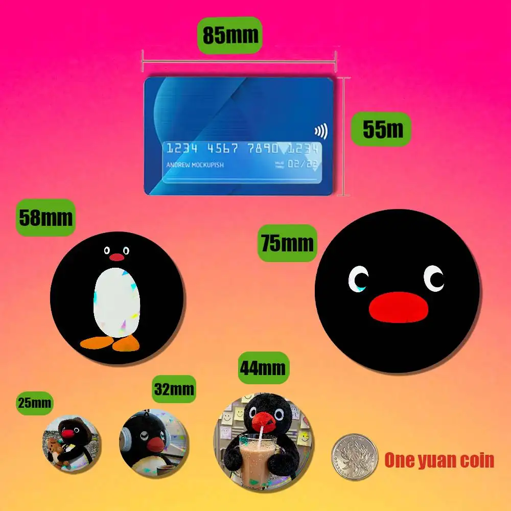 For Pingu Penguin Enamel Pin Badge Set Round Button Metal Brooch Collectible Hat Jacket Ita Bag Backpack Pins Custom Gift 32mm