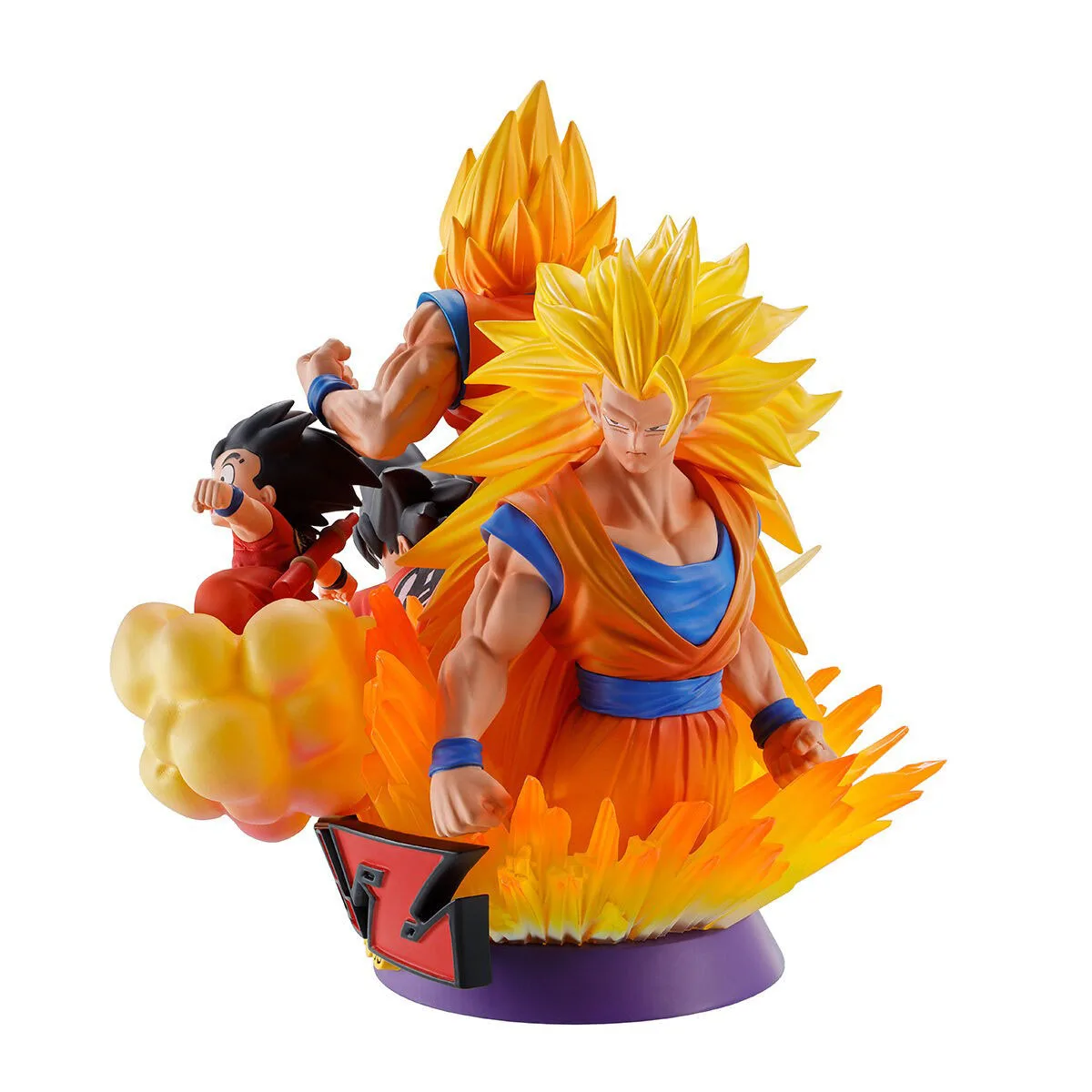 In Stock Original MegaHouse Puchirama DX Dragon Ball Z Son Goku Son Goku SSJ Son Goku SSJ3 Dra Dracap RE BIRTH 01 Anime Figure