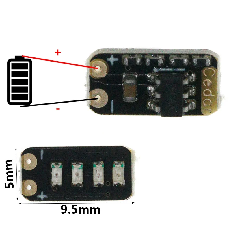 3.7-4.2V metering module 1 string ternary lithium battery power display LED light mini