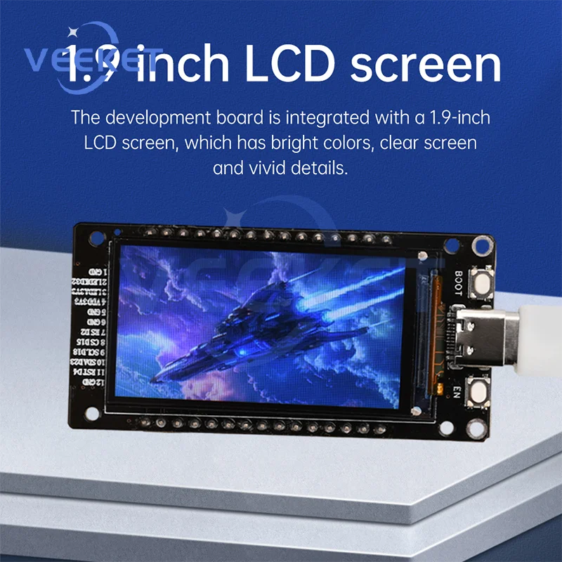 Papan Pengembangan ESP32 1,9in/1,14in ST7789 170X320 Layar LCD TFT, Modul WiFi + BL, CH340, Tipe C UNTUK Arduino Micropython