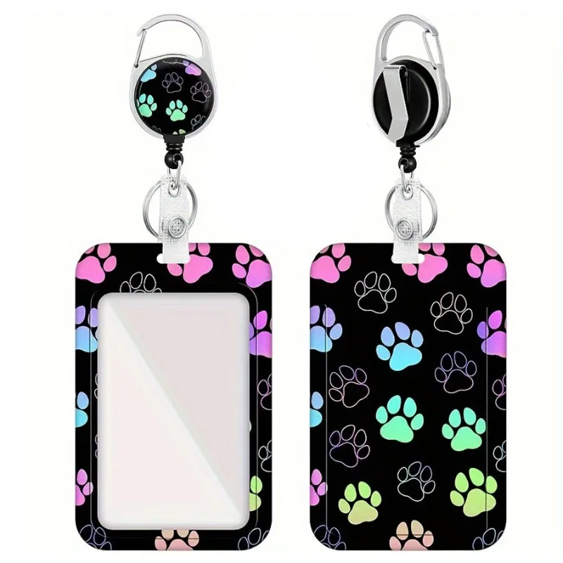 Dog Claw Badge Clip with Retractable Reel and Detachable Lanyard, Retractable Heavy Badge Reel, ID Clip with Detachable Lanyard,