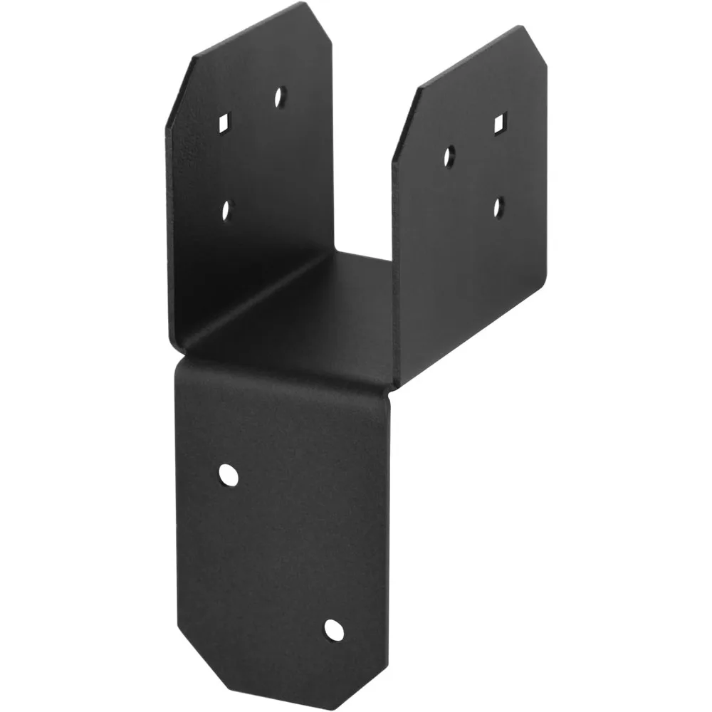 Conector de Soporte para Postes Negros de Calibre 17, Soporte para Vigas de Pérgola 2x4 2x6 para Techos de Terrazas y Construcción Exterior