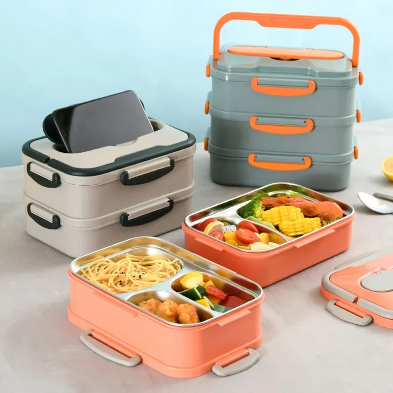 Modern 304 Stainless Steel Bento Box Multifunctional Lunch Container for Adults Students and Office Workers Meal Prep Solution