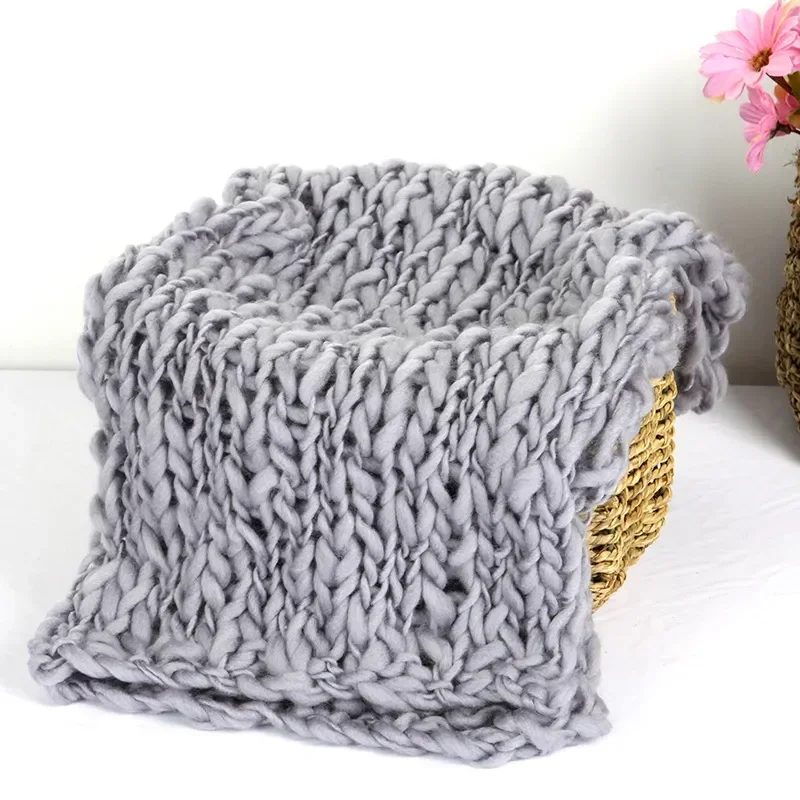 Newborn Photography Props Article Wool Blanket Baby Accessories For Knitted Wrap Shooting Outfit Session Months Birth Clothes