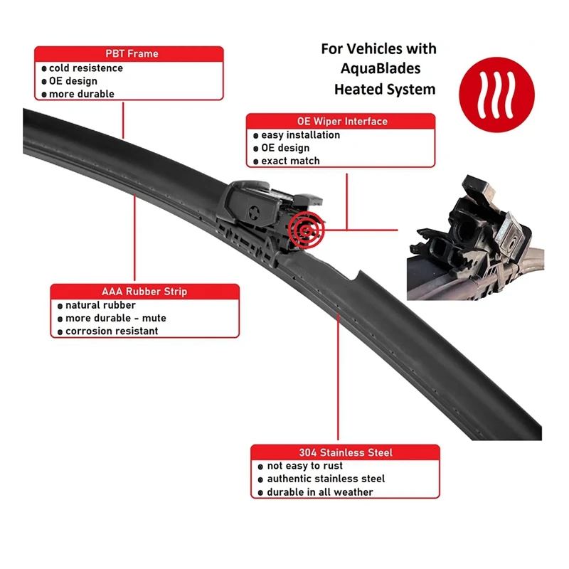 

1 комплект щеток стеклоочистителя автомобиля с подогревом 31689264 Для VOLVO XC60 2018-2023 31490720 31689263