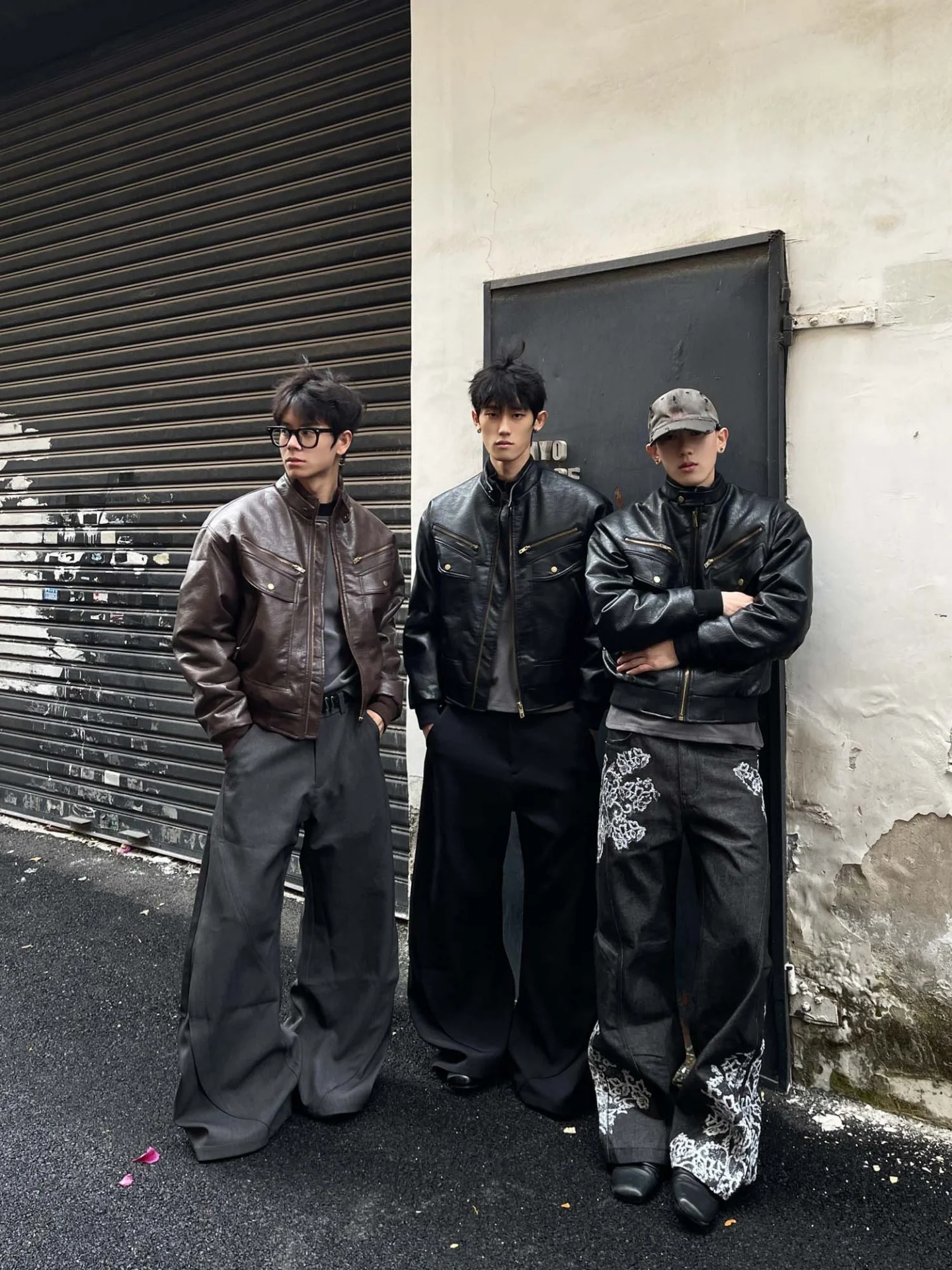 Vintage Leather Jacket Men's Stand Collar Biker Style Textured Crack Pattern American Retro Summer Outerwear Youth Fashion