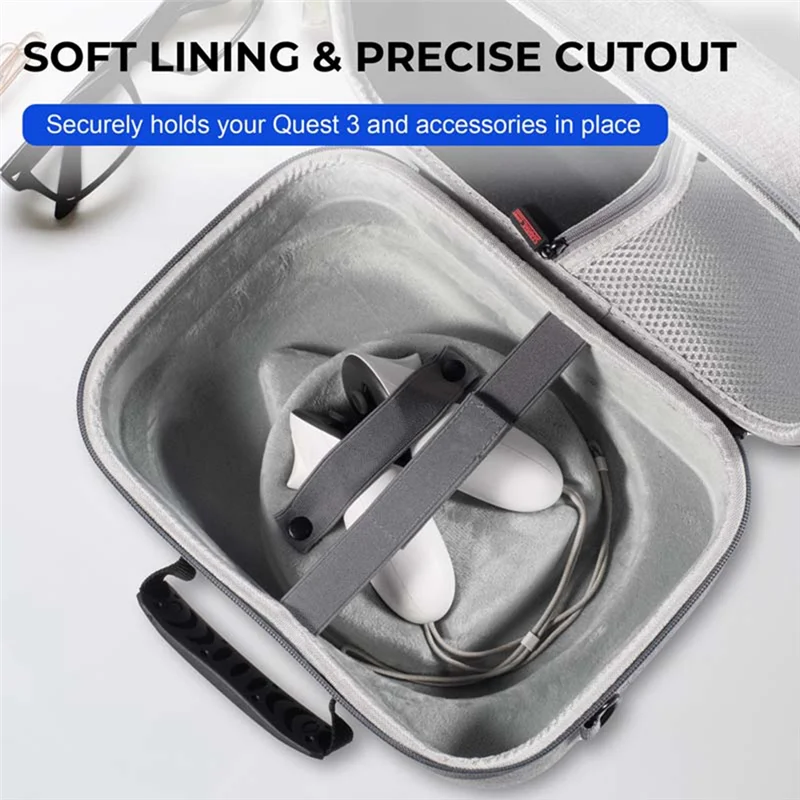

ABUO-Travel Accessories Carrying Case For Meta Quest 3 Portable Storage Bag Anti Drop With Strap For Quest 3 Replacement Accesso