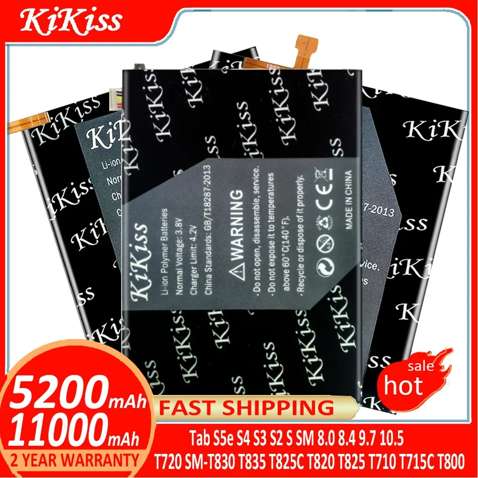 KiKiss Battery For Samsung Tab S5e S4 S3 S2 S SM 8.0 8.4 9.7 10.5 T720 SM-T830 T835 T825C T820 T825 T810 T815 T710 T715C T800