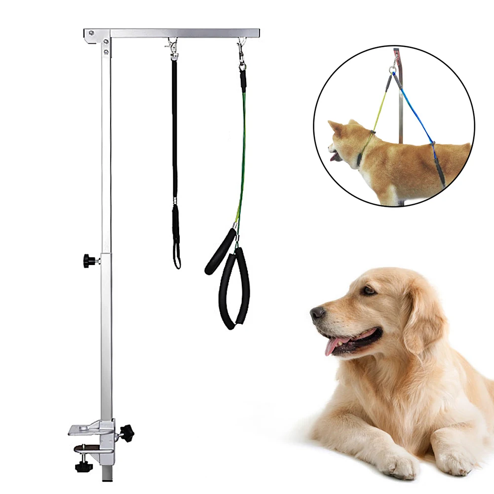 Pet Foldable Grooming Bracket Adjustable Steel Suspender Grooming Table Arm Support Dog Cat Holder Desk Pet Accessories