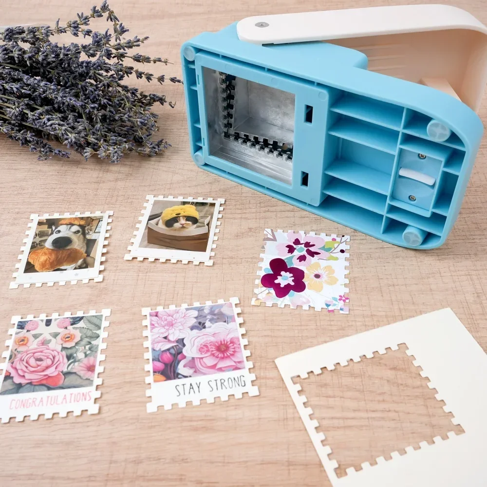 

2x2.5 Inch Extra Large Postage Stamp Paper Punch Rectangle Lever Action Craft Puncher for Paper Crafting Scrapbooking DIY