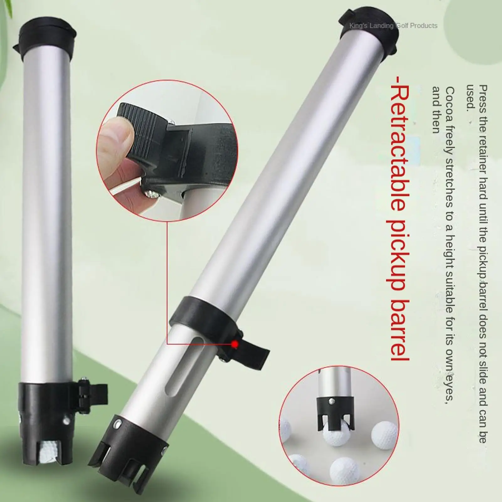 Ball Retriever Tool Golf Telescopic Storage With Holes Retractable Golf Ball Grabber Stick For Women Men Collectors Outdoor Club