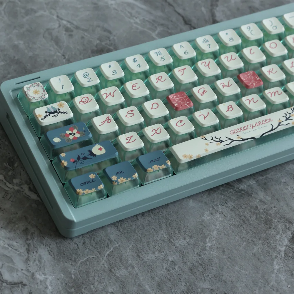 120 Keys Sidelight Double-shot Keycap Similar Cherry Profile Garden Theme Key Caps For MX Switch GK61 Anne Mechanical Keyboard