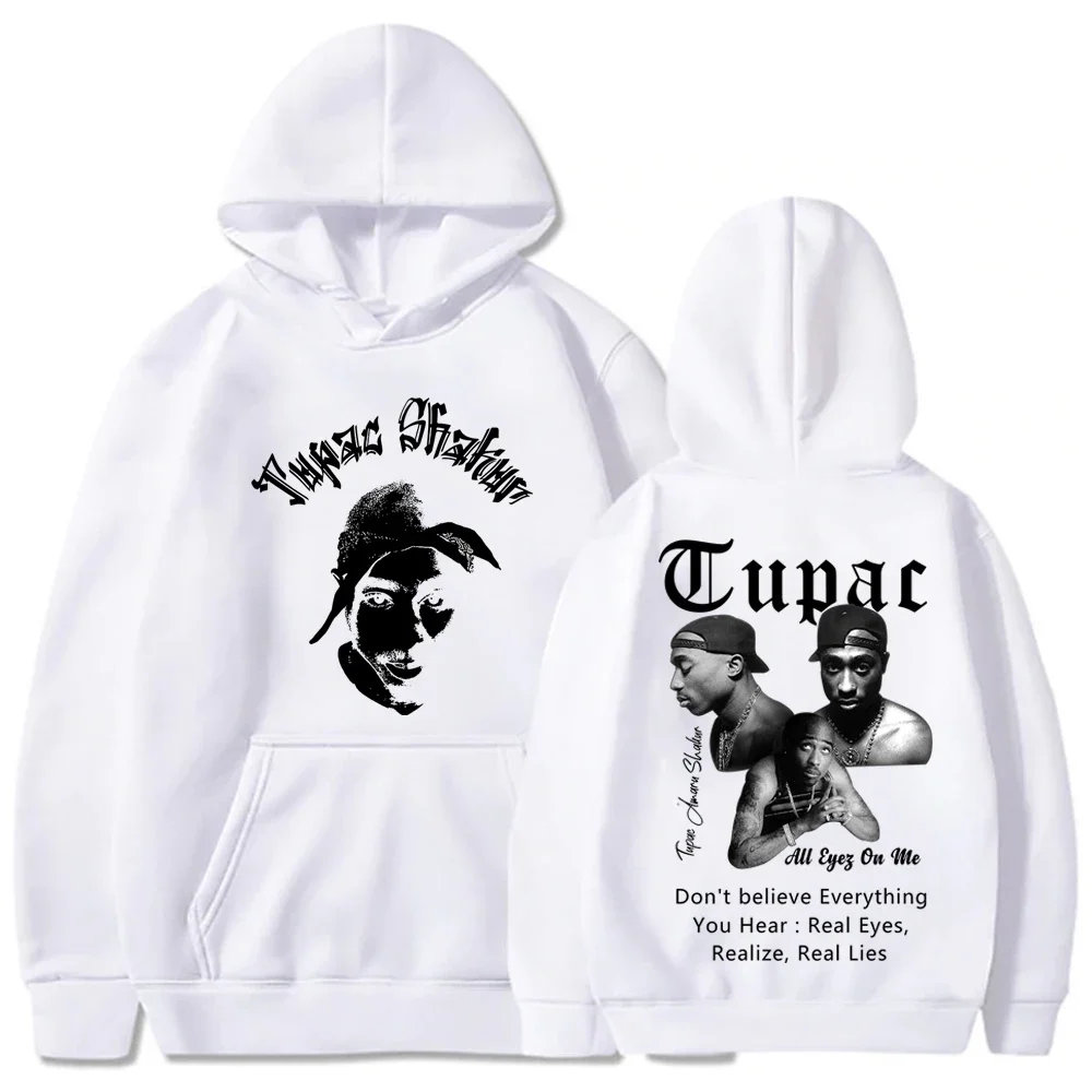 Rapper Tupac 2Pac Hoodies Men Women Sweatshirts Hip Hop Streetwear Shakur Printed Pullover Casual Fleece Long Sleeve