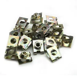 20pcs M6 Metal U Shape Clips Speed Nuts Fastener Rivet M6 For Car Pannel Fender U-Clip Speed Nut Motorcycle Screws Clips NEW