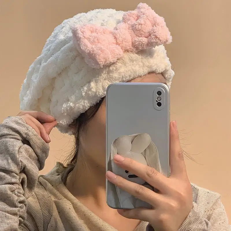 

Утолщенная шапочка-тюрбан для сушки волос с узлом, быстросохнущая, впитывающая, с облачным узором, для взрослых, универсальная, для личной гигиены