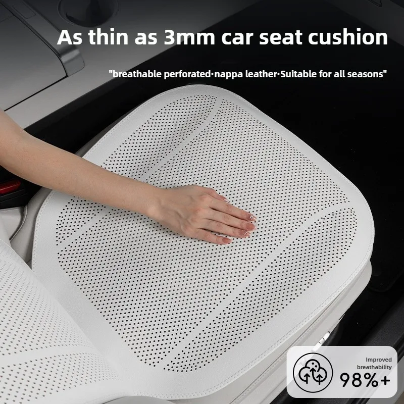 تنفس نابا الجلود مقعد السيارة يغطي مجموعة كاملة العالمي أربعة مواسم حماة مقعد السيارة مقاعد اكسسوارات وسادة مقعد السيارة #4