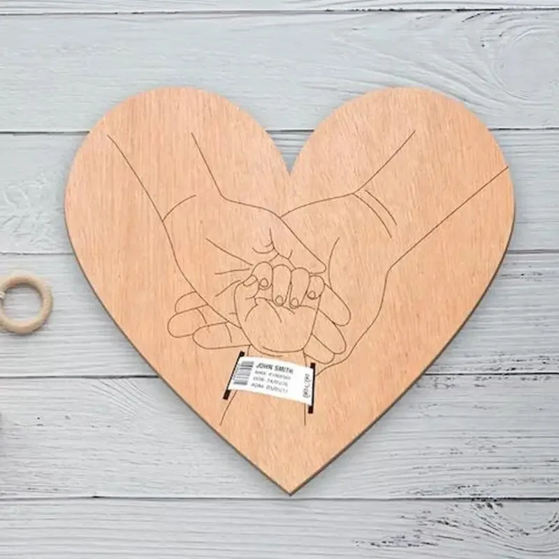 Bracelet en bois sculpté pour nouveau-né, décoration murale polyvalente pour tous les types de montage, signe d'art déco, cadeau d'urgence intemporel pour bébé