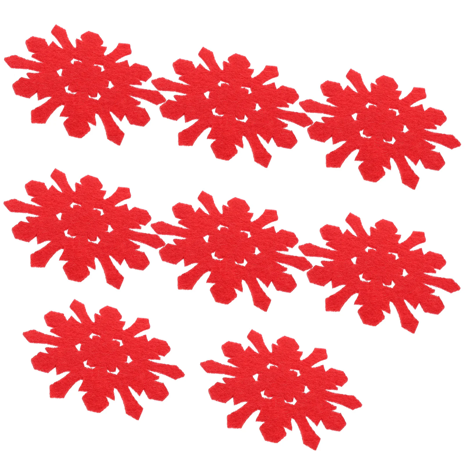 

8Pcs Felt Christmas Snowflake Coasters Heat Resistant Cup Mats Party Favor Table Protection Christmas Felt Coasters