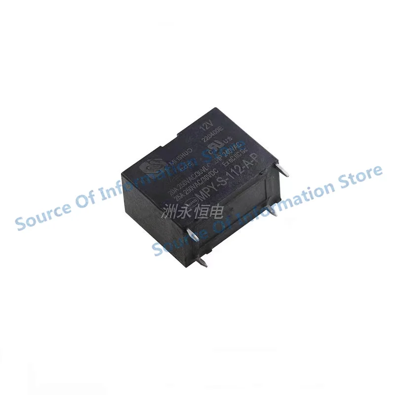 5Pcs MPY‑S‑112‑A‑P Power Relay DC12V 25A 250VAC 4Pin SPST‑NO High Current PCB Electromagnetic Relay