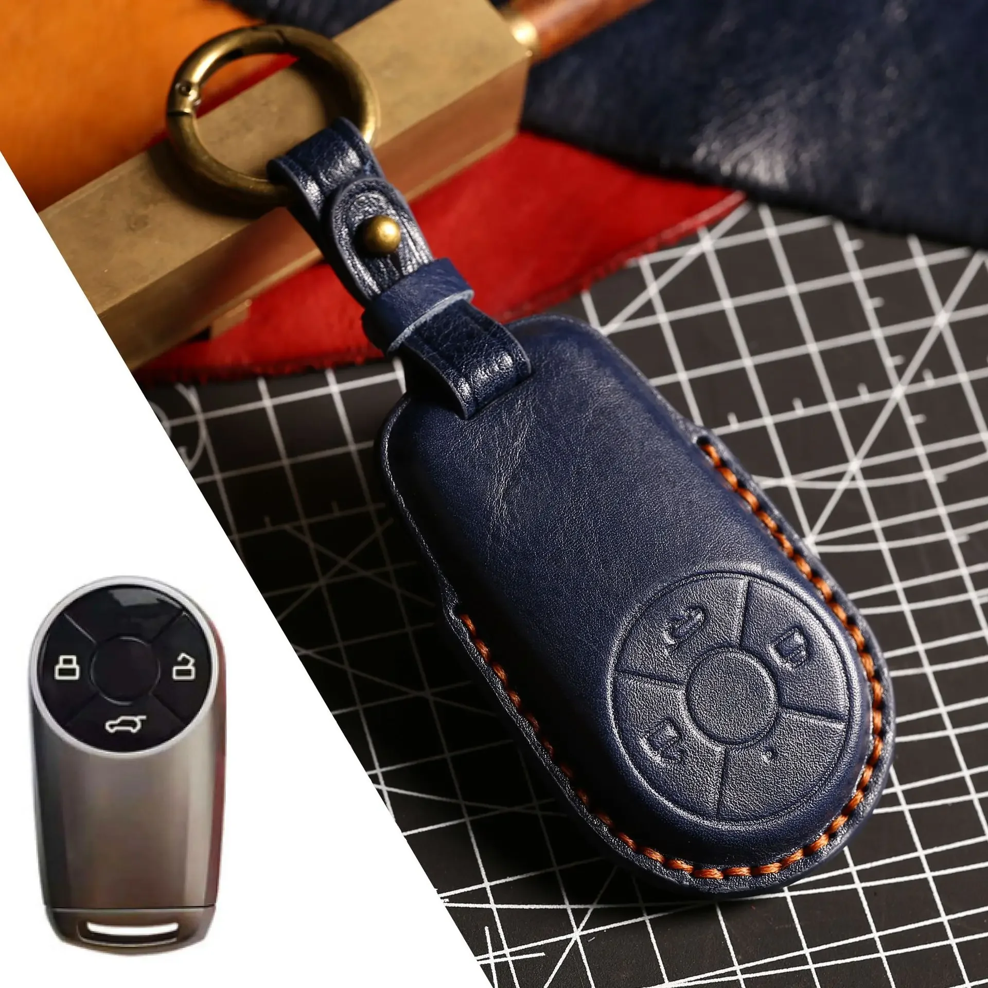 

1pc Car Key Case Cover For GMW ORA HAVAL H6 M6 R2 Good Cat Skin Holder Auto Protection Shell Fob Set Bag Accessories Keychain