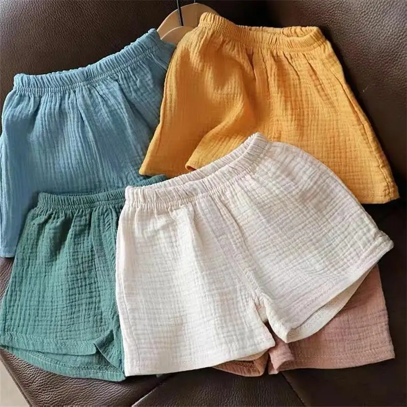 Baby Cotton Linen Shorts Summer New Children\'s Five-point Pants Boys Girls Thin Breathable Short Pants Girls Boy Clothing