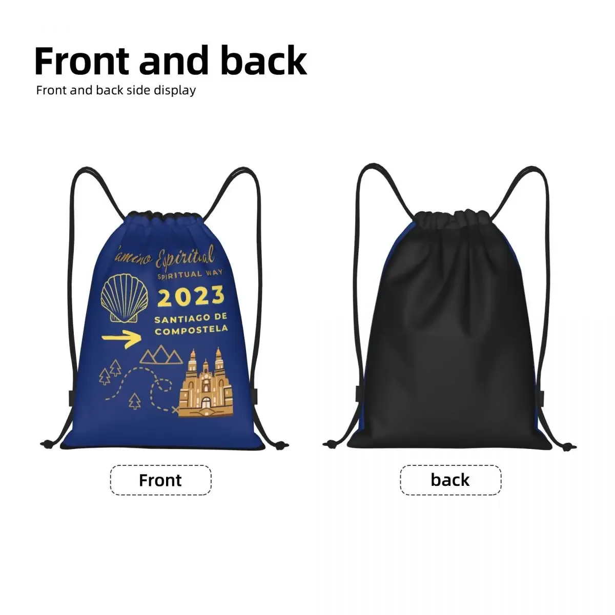 Custom Scallop Shell Camino De Santiago Drawstring Bags For Training Yoga Backpacks Women Men Sports Gym Sackpack