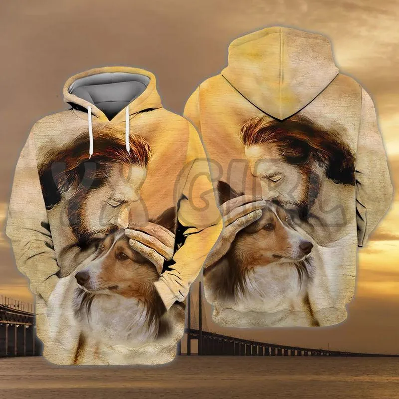 

Shetland Sheepdog With 3D Printed Hoodies Unisex Pullovers Funny Dog Hoodie Casual Street Tracksuit