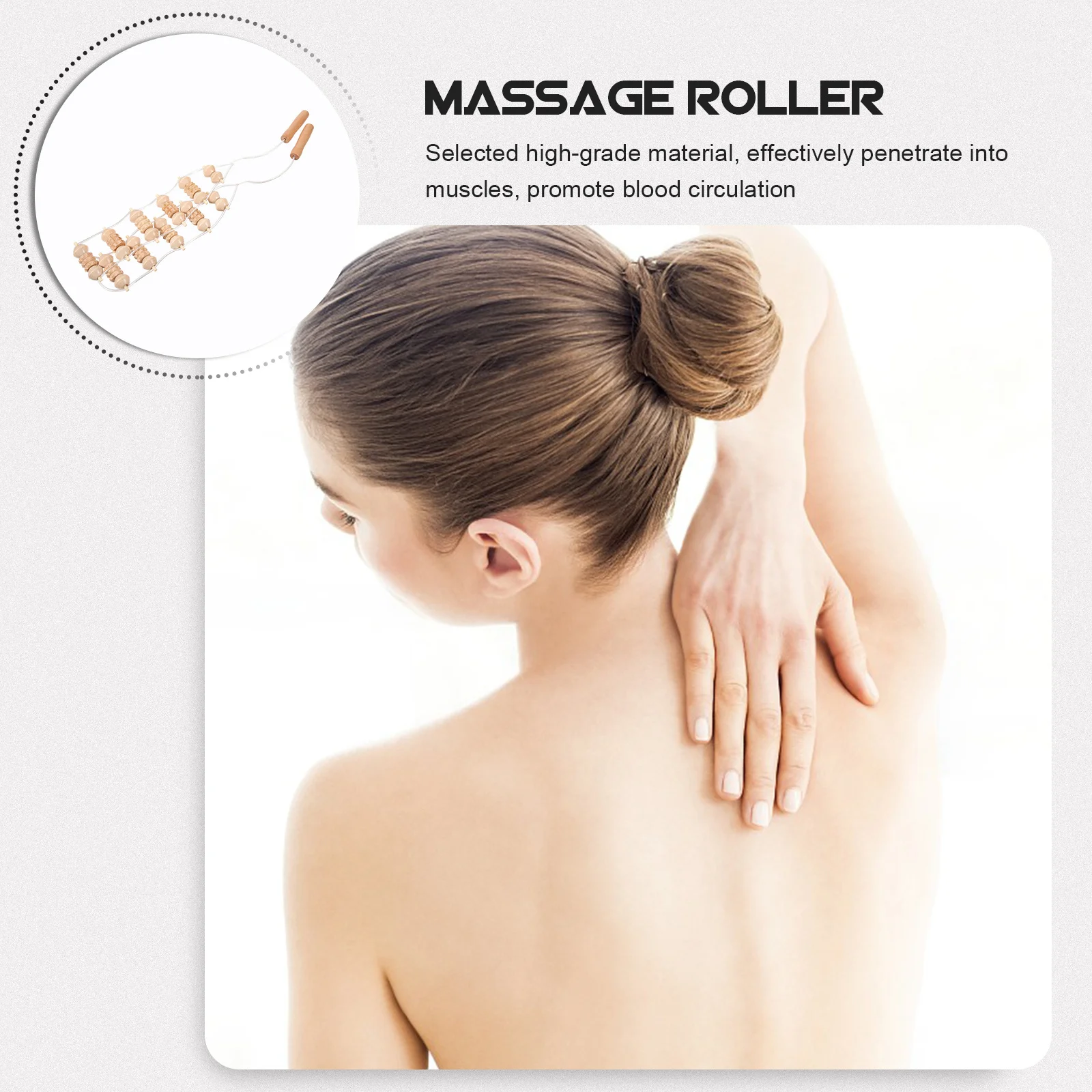 مدلك الظهر تمتد أداة المحمولة خشبية العضلات الأسطوانة للرقبة الكتف الساق لتخفيف الآلام التعب الانتعاش تدليك الجسم