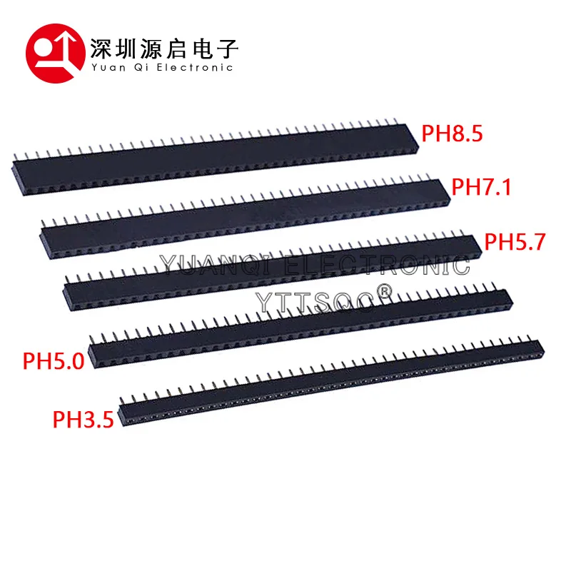 5 szt. 2.54mm żeński nagłówek PH3.5/5/5.7/6.8/7.1/8.5mm prosty 1x44 P jeden rząd pozłacany płytka drukowana łącznik dystansowy