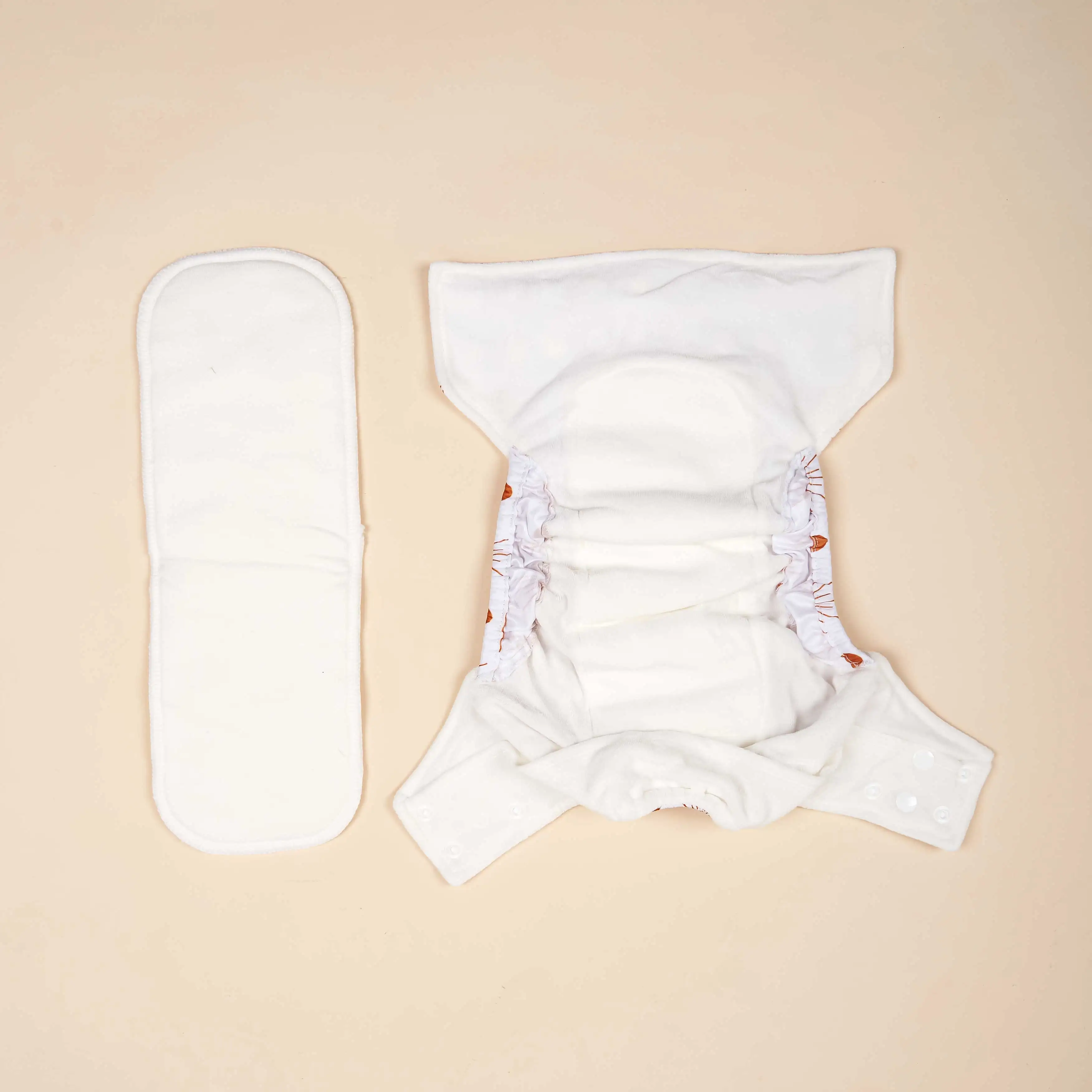 One Size Waterproof Cloth Diaper With Insert Soft Bamboo Velour Inner AIO/AI2 Night Use Baby Cloth Diaper