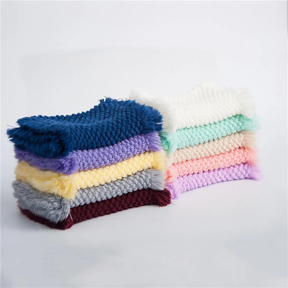 

Двухслойное детское одеяло с узором в виде ананасов, желтое, из мягкой шерстяной пряжи, реквизит для фотосессии новорожденных, памятный сувенир для младенцев