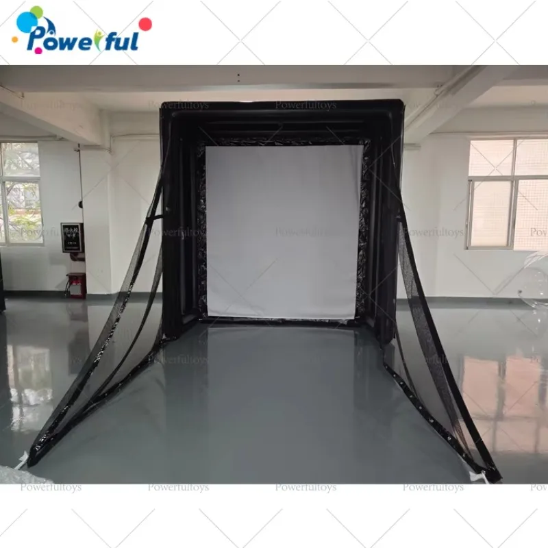 Best Seller Portable Commercial Inflatable Golf Tent Golf Simulator Enclosure with Hitting Screen for Indoor and Outdoor